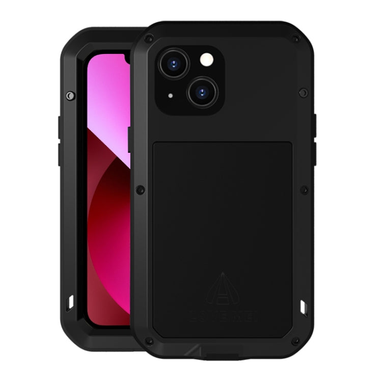 For iPhone 13 LOVE MEI Metal Shockproof Life Waterproof Dustproof Protective Phone Case(Black) - HoMEdemic™ 