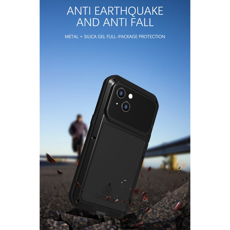For iPhone 13 LOVE MEI Metal Shockproof Life Waterproof Dustproof Protective Phone Case(Red) - HoMEdemic™ 