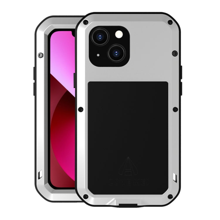 For iPhone 13 LOVE MEI Metal Shockproof Life Waterproof Dustproof Protective Phone Case(Silver) - HoMEdemic™ 