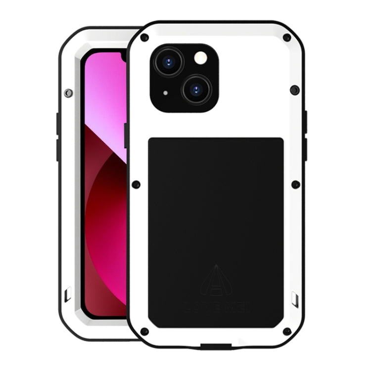For iPhone 13 LOVE MEI Metal Shockproof Life Waterproof Dustproof Protective Phone Case(White) - HoMEdemic™ 