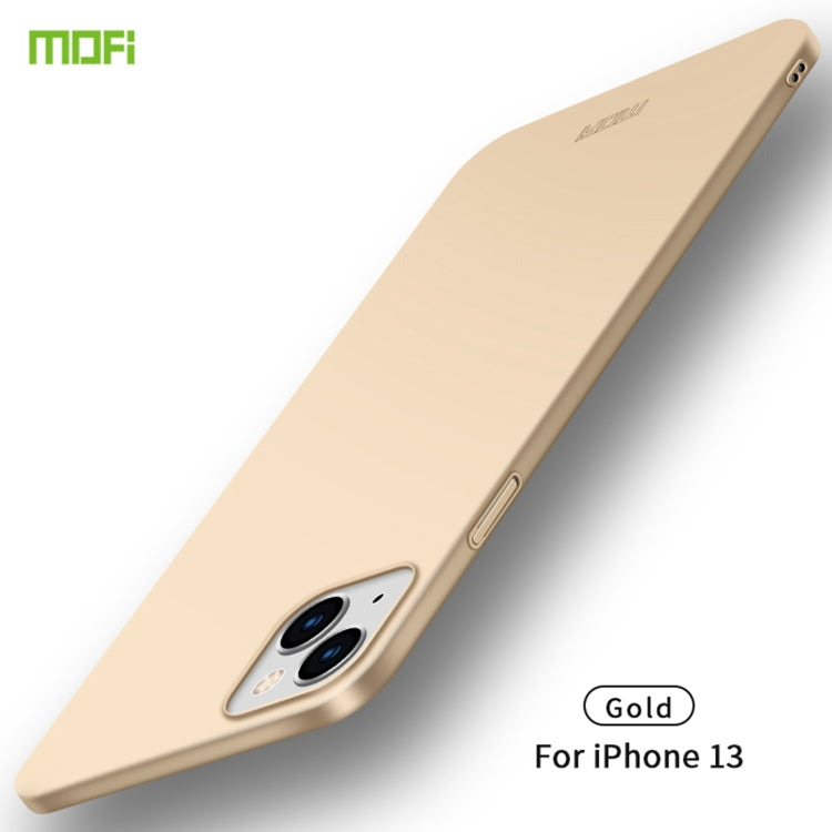For iPhone 13 MOFI Frosted PC Ultra-thin Hard Case(Gold) - HoMEdemic™ 