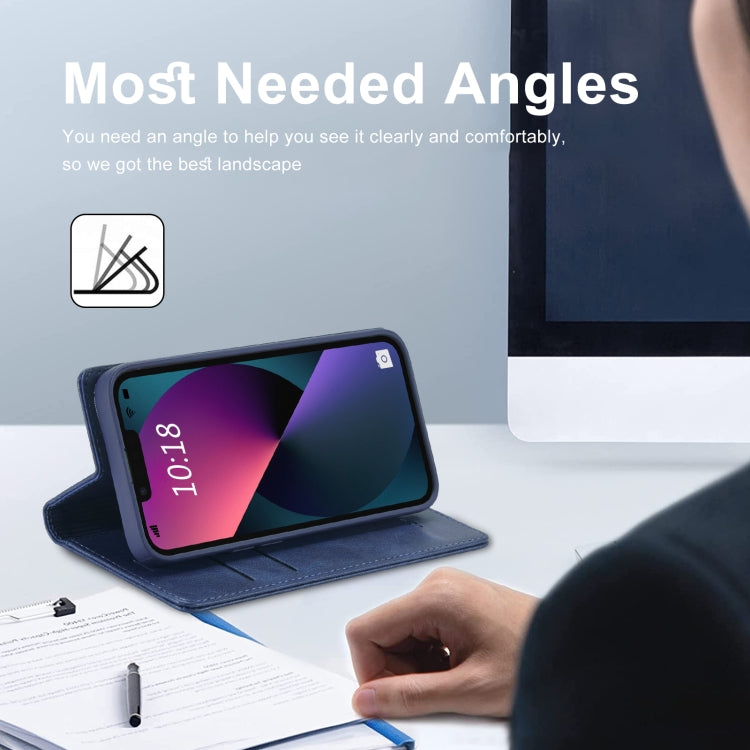 For iPhone 13 Mini LC.IMEEKE RFID Anti-theft Leather Phone Case(Blue) - HoMEdemic™ 