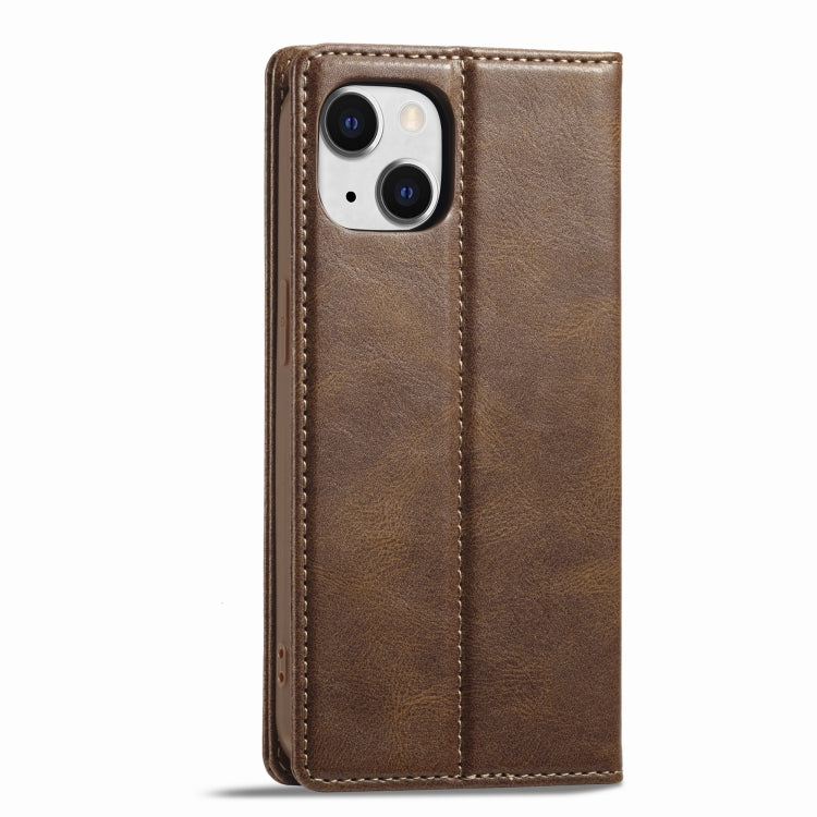 For iPhone 13 Mini LC.IMEEKE RFID Anti-theft Leather Phone Case(Brown) - HoMEdemic™ 