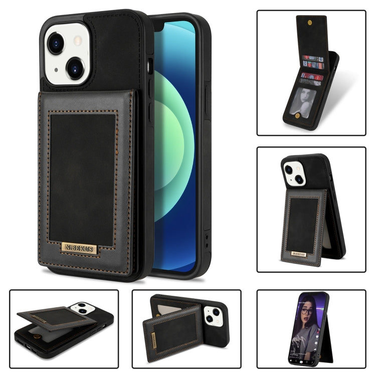 For iPhone 13 N.BEKUS Vertical Flip Card Slot RFID Phone Case(Black) - HoMEdemic™ 
