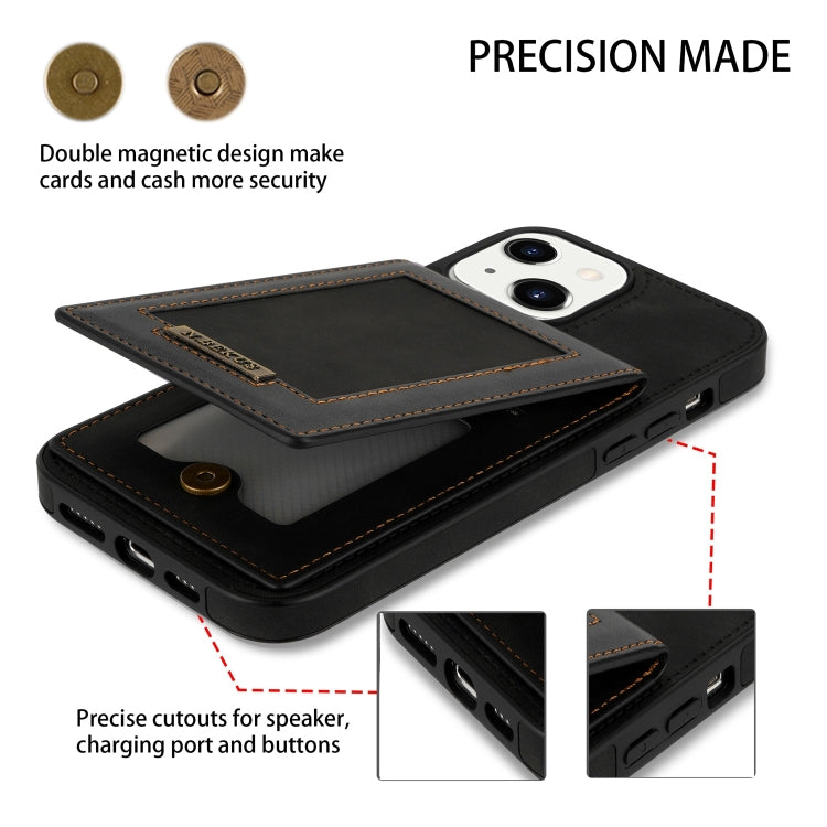 For iPhone 13 N.BEKUS Vertical Flip Card Slot RFID Phone Case(Black) - HoMEdemic™ 