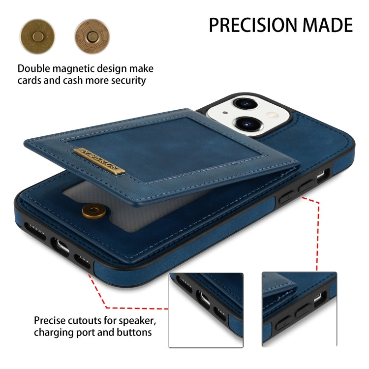 For iPhone 13 N.BEKUS Vertical Flip Card Slot RFID Phone Case(Blue) - HoMEdemic™ 