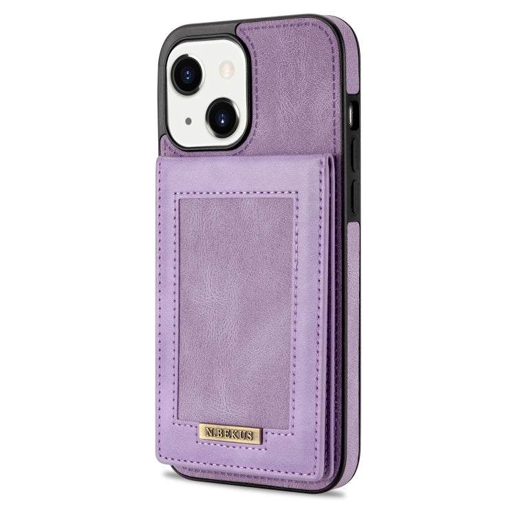 For iPhone 13 N.BEKUS Vertical Flip Card Slot RFID Phone Case(Purple) - HoMEdemic™ 