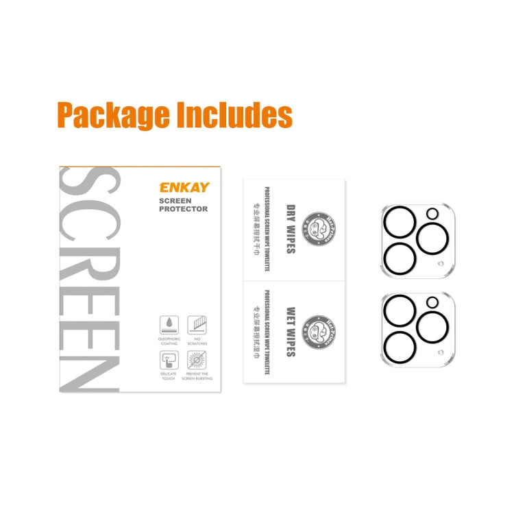 For iPhone 13 Pro / 13 Pro Max 2pcs ENKAY Hat-Prince 9H Rear Camera Lens Tempered Glass Film - HoMEdemic™ 