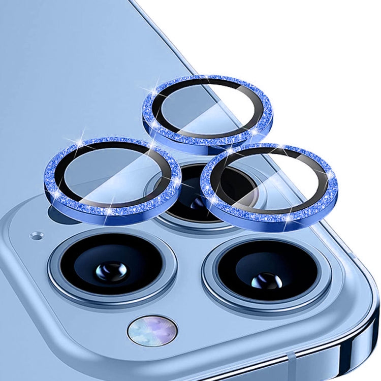 For iPhone 13 Pro / 13 Pro Max ENKAY Glitter Rear Lens Aluminium Alloy Tempered Glass Film (Blue) - HoMEdemic™ 