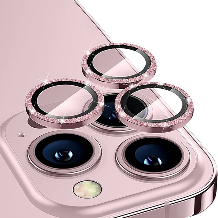 For iPhone 13 Pro / 13 Pro Max ENKAY Glitter Rear Lens Aluminium Alloy Tempered Glass Film (Pink) - HoMEdemic™ 