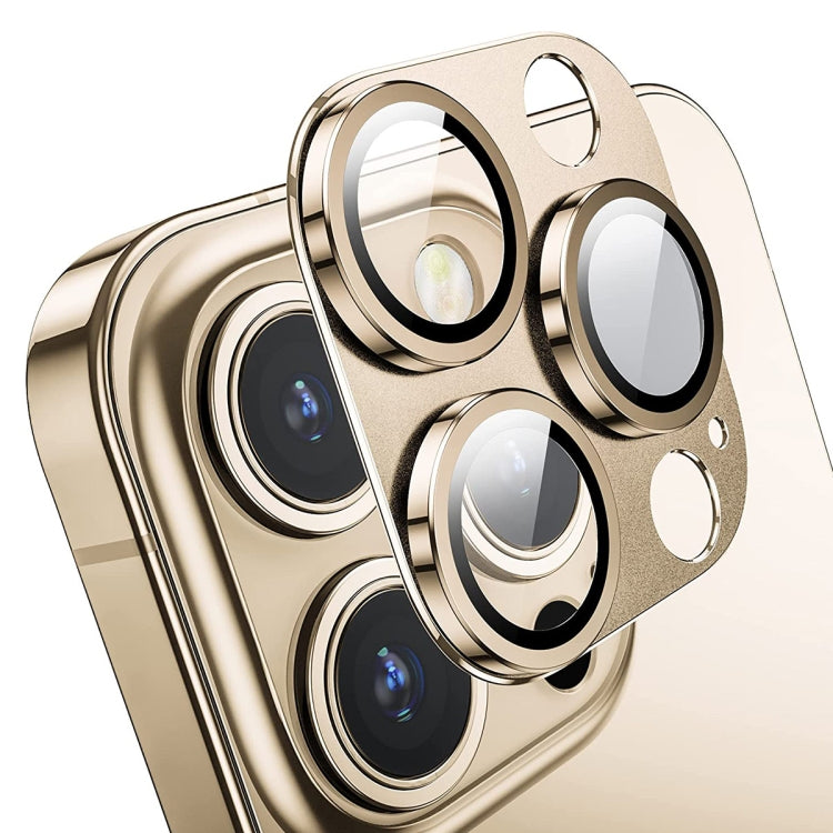 For iPhone 13 Pro / 13 Pro Max ENKAY Hat-Prince Anti-reflection Camera Lens Aluminium Alloy Tempered Glass Film(Gold) - HoMEdemic™ 