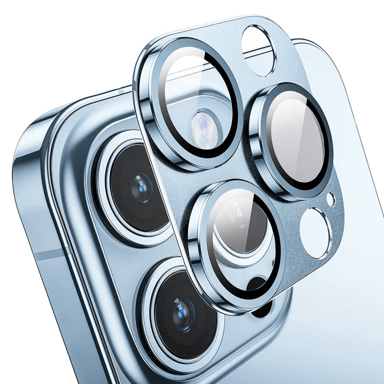 For iPhone 13 Pro / 13 Pro Max ENKAY Hat-Prince Anti-reflection Camera Lens Aluminium Alloy Tempered Glass Film(Sierra Blue) - HoMEdemic™ 
