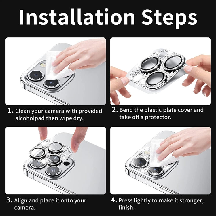 For iPhone 13 Pro / 13 Pro Max ENKAY Hat-Prince Blink Diamond Camera Lens Aluminium Alloy Tempered Glass Film(Golden) - HoMEdemic™ 