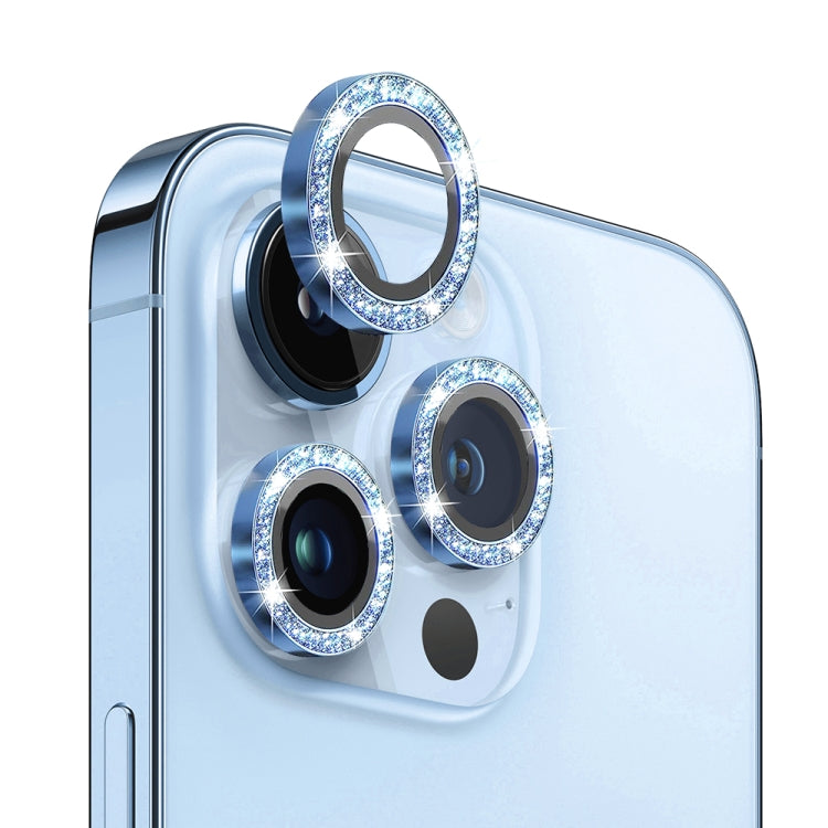 For iPhone 13 Pro / 13 Pro Max NORTHJO Camera Lens Protector Tempered Glass Bling Glitter Metal Ring Film(Blue) - HoMEdemic™ 