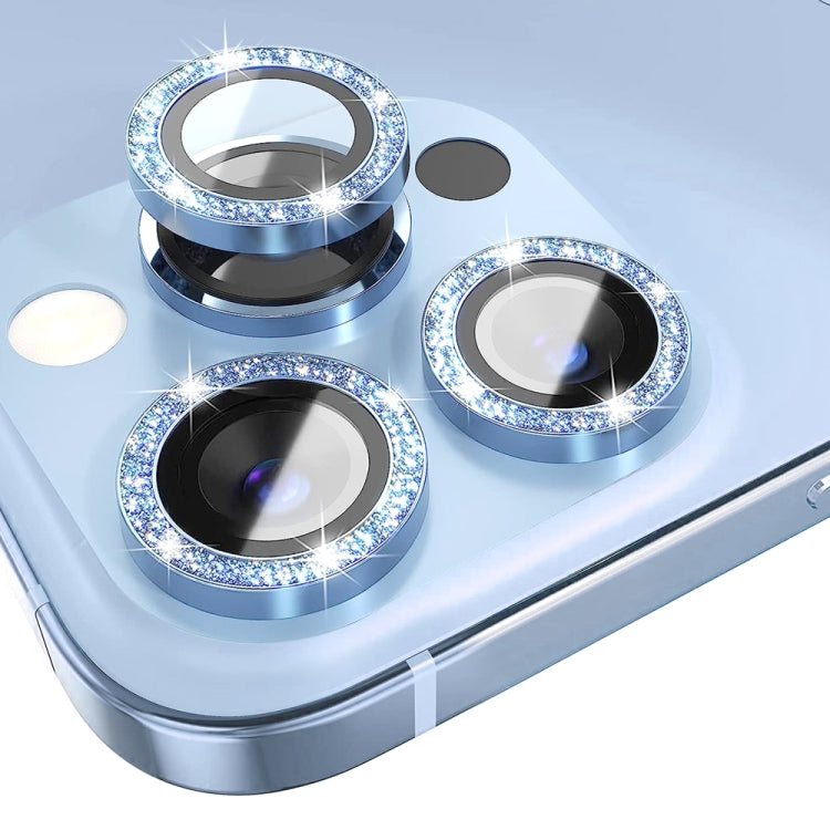 For iPhone 13 Pro / 13 Pro Max NORTHJO Camera Lens Protector Tempered Glass Bling Glitter Metal Ring Film(Blue) - HoMEdemic™ 