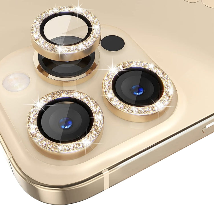 For iPhone 13 Pro / 13 Pro Max NORTHJO Camera Lens Protector Tempered Glass Bling Glitter Metal Ring Film(Gold) - HoMEdemic™ 