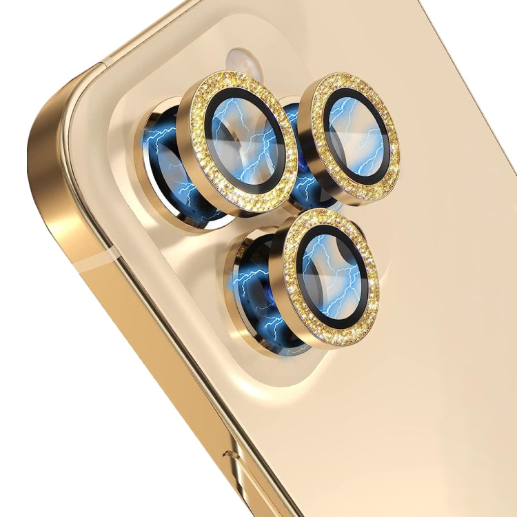 For iPhone 13 Pro / 13 Pro Max NORTHJO Camera Lens Protector Tempered Glass Bling Glitter Metal Ring Film(Gold) - HoMEdemic™ 