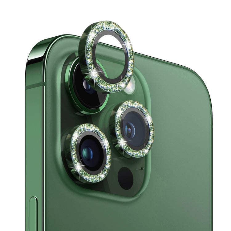 For iPhone 13 Pro / 13 Pro Max NORTHJO Camera Lens Protector Tempered Glass Bling Glitter Metal Ring Film(Green) - HoMEdemic™ 
