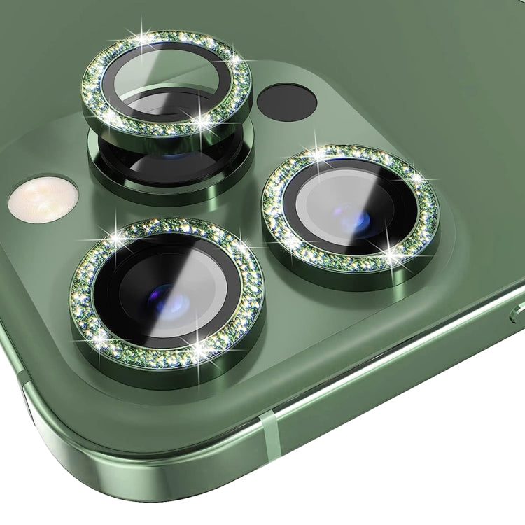 For iPhone 13 Pro / 13 Pro Max NORTHJO Camera Lens Protector Tempered Glass Bling Glitter Metal Ring Film(Green) - HoMEdemic™ 