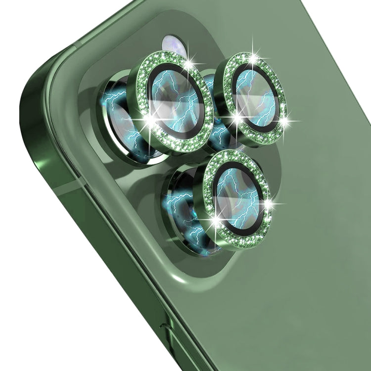 For iPhone 13 Pro / 13 Pro Max NORTHJO Camera Lens Protector Tempered Glass Bling Glitter Metal Ring Film(Green) - HoMEdemic™ 