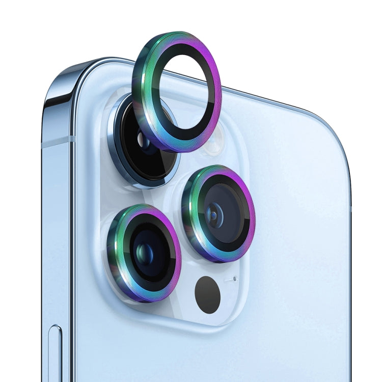 For iPhone 13 Pro / 13 Pro Max NORTHJO Camera Lens Protector Tempered Glass CD Vein Metal Ring Film(Colorful) - HoMEdemic™ 