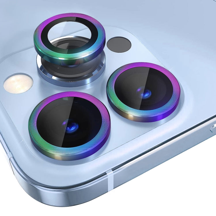 For iPhone 13 Pro / 13 Pro Max NORTHJO Camera Lens Protector Tempered Glass CD Vein Metal Ring Film(Colorful) - HoMEdemic™ 