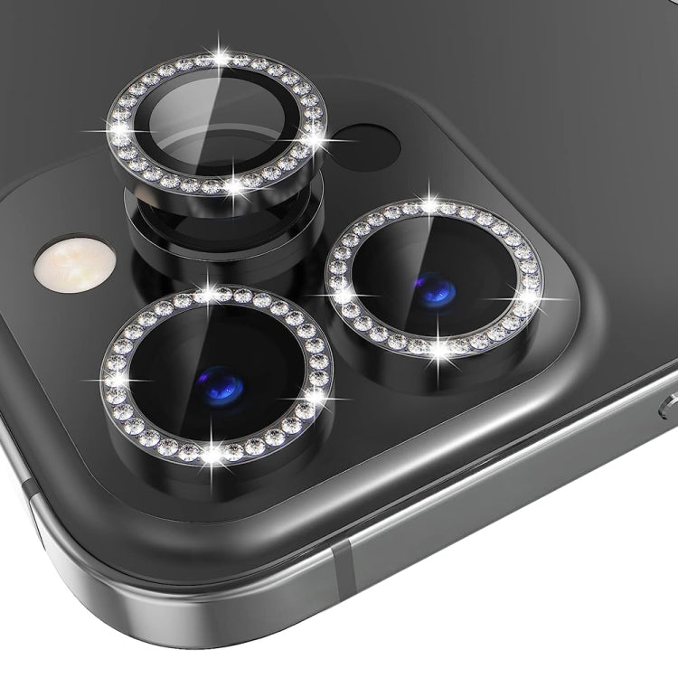 For iPhone 13 Pro / 13 Pro Max NORTHJO Camera Lens Protector Tempered Glass Metal Rhinestone Ring Film(Black) - HoMEdemic™ 
