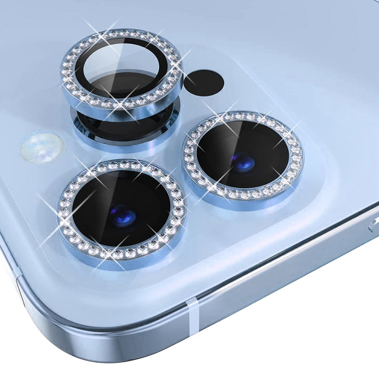 For iPhone 13 Pro / 13 Pro Max NORTHJO Camera Lens Protector Tempered Glass Metal Rhinestone Ring Film(Blue) - HoMEdemic™ 