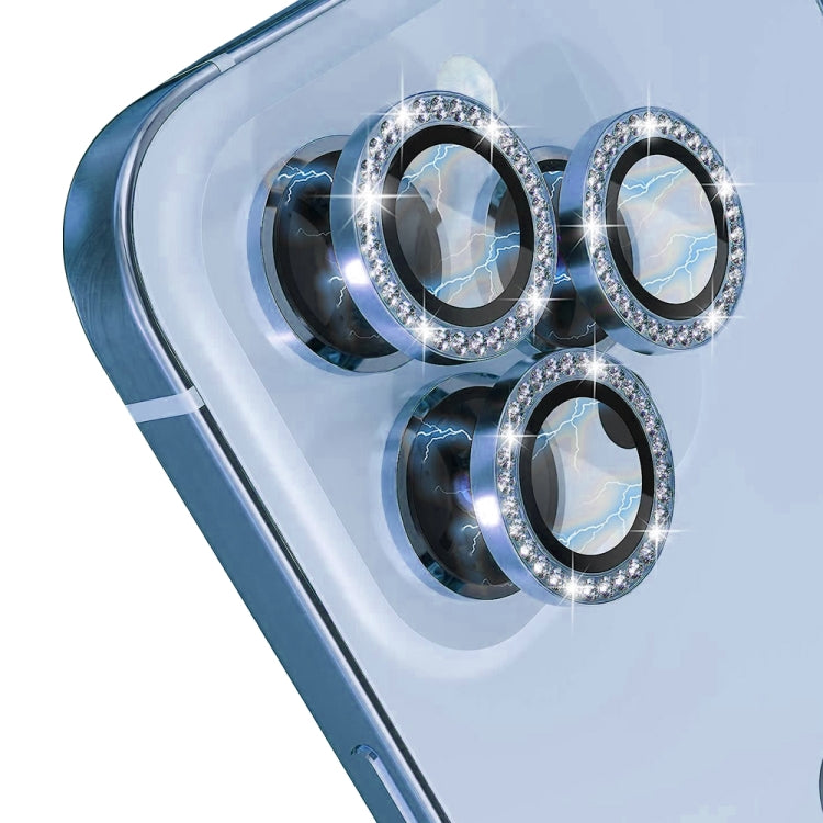 For iPhone 13 Pro / 13 Pro Max NORTHJO Camera Lens Protector Tempered Glass Metal Rhinestone Ring Film(Blue) - HoMEdemic™ 