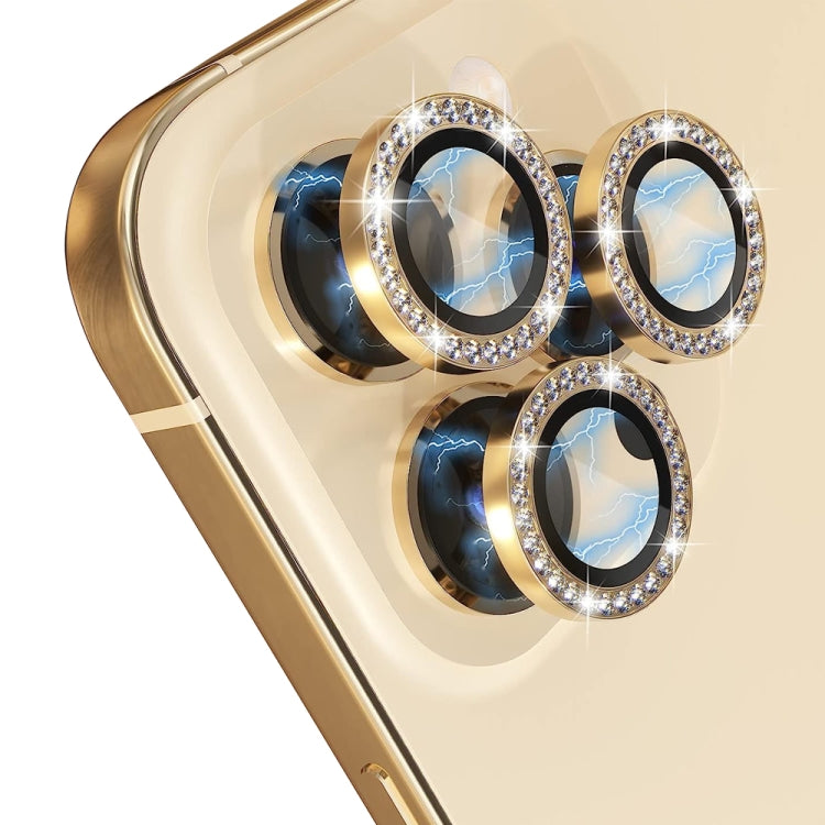 For iPhone 13 Pro / 13 Pro Max NORTHJO Camera Lens Protector Tempered Glass Metal Rhinestone Ring Film(Gold) - HoMEdemic™ 