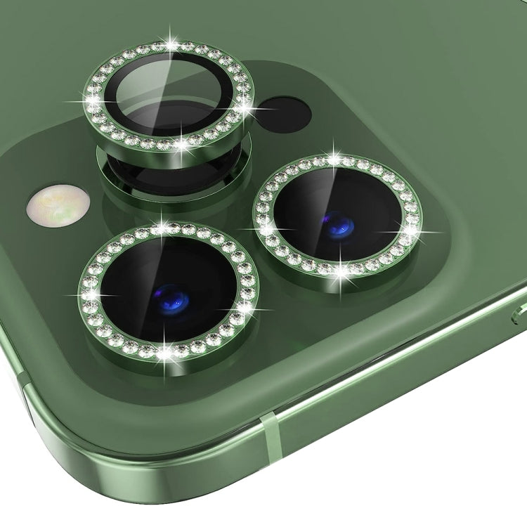 For iPhone 13 Pro / 13 Pro Max NORTHJO Camera Lens Protector Tempered Glass Metal Rhinestone Ring Film(Green) - HoMEdemic™ 