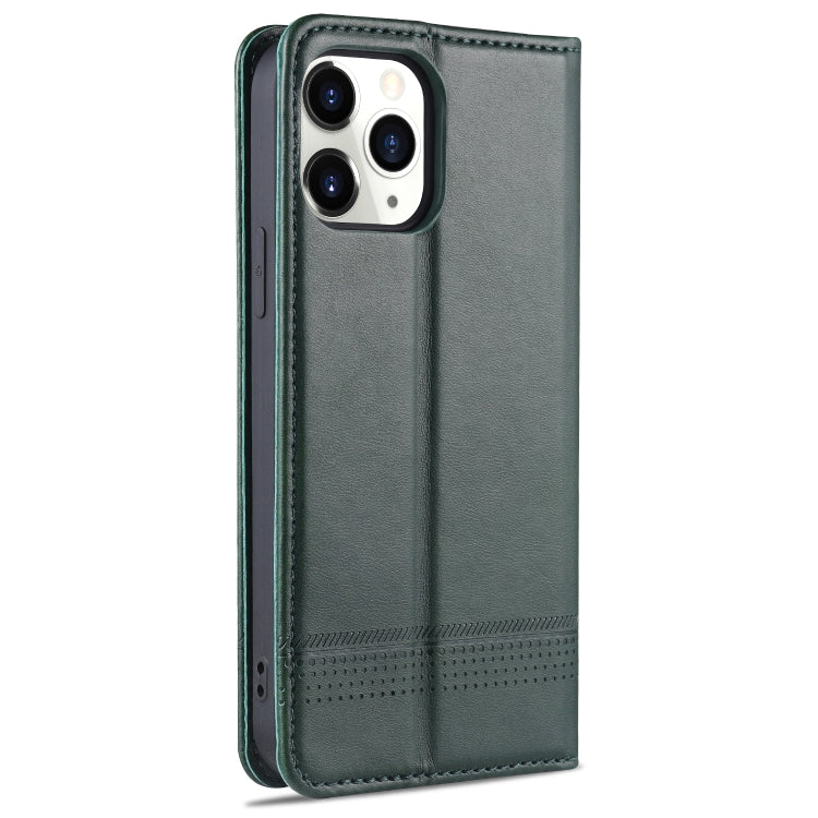 For iPhone 13 Pro AZNS Magnetic Calf Texture Horizontal Flip Leather Case with Card Slots & Holder & Wallet (Dark Green) - HoMEdemic™ 