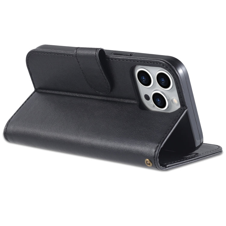 For iPhone 13 Pro AZNS Sheepskin Texture Horizontal Flip Leather Case with Holder & Card Slots & Wallet (Black) - HoMEdemic™ 