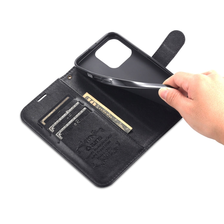 For iPhone 13 Pro AZNS Sheepskin Texture Horizontal Flip Leather Case with Holder & Card Slots & Wallet (Black) - HoMEdemic™ 