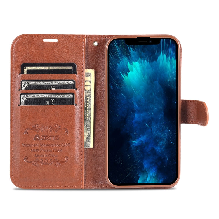 For iPhone 13 Pro AZNS Sheepskin Texture Horizontal Flip Leather Case with Holder & Card Slots & Wallet (Brown) - HoMEdemic™ 