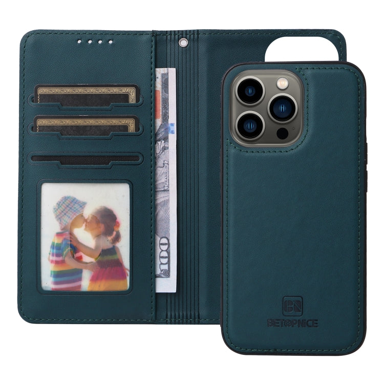 For iPhone 13 Pro BETOPNICE BN-005 2 in 1 Detachable Imitate Genuine Leather Phone Case(Blue) - HoMEdemic™ 