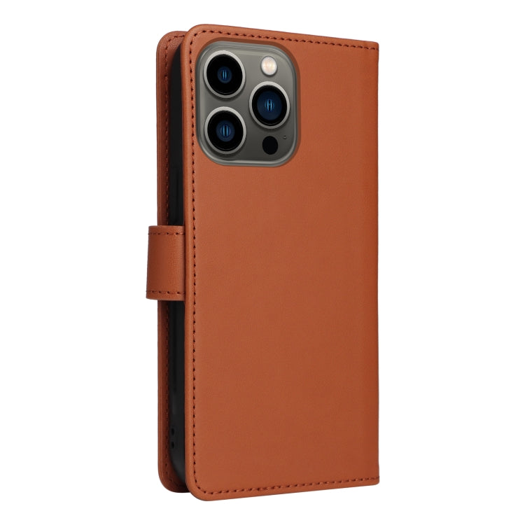 For iPhone 13 Pro BETOPNICE BN-005 2 in 1 Detachable Imitate Genuine Leather Phone Case(Brown) - HoMEdemic™ 