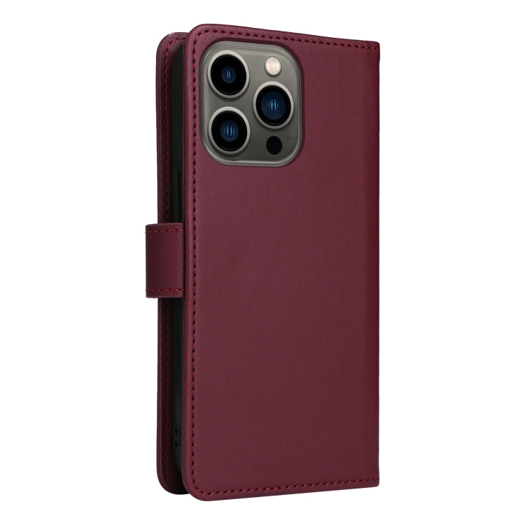 For iPhone 13 Pro BETOPNICE BN-005 2 in 1 Detachable Imitate Genuine Leather Phone Case(Wine Red) - HoMEdemic™ 