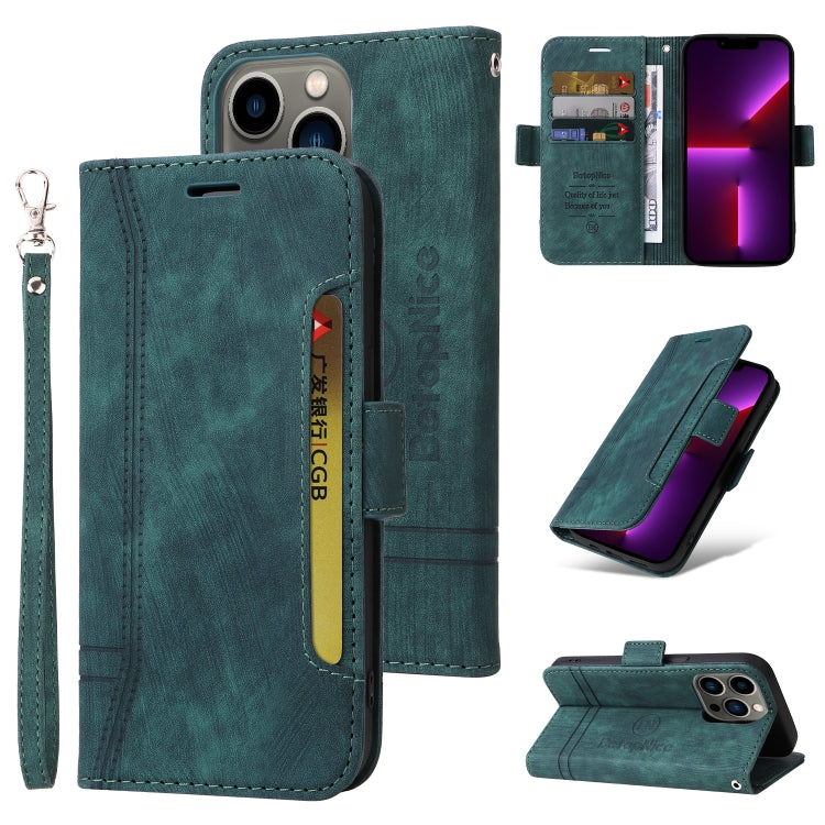 For iPhone 13 Pro BETOPNICE Dual-side Buckle Leather Phone Case(Green) - HoMEdemic™ 