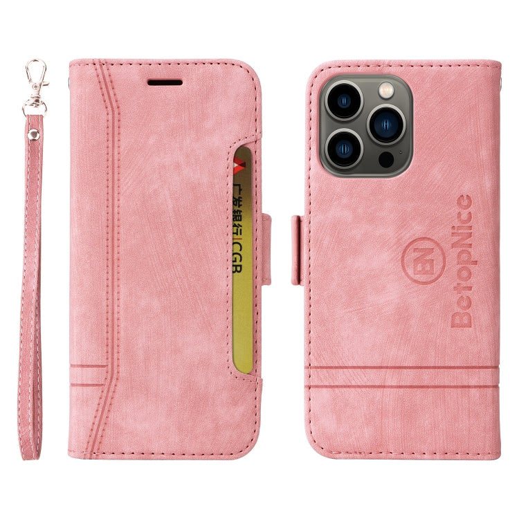 For iPhone 13 Pro BETOPNICE Dual-side Buckle Leather Phone Case(Pink) - HoMEdemic™ 