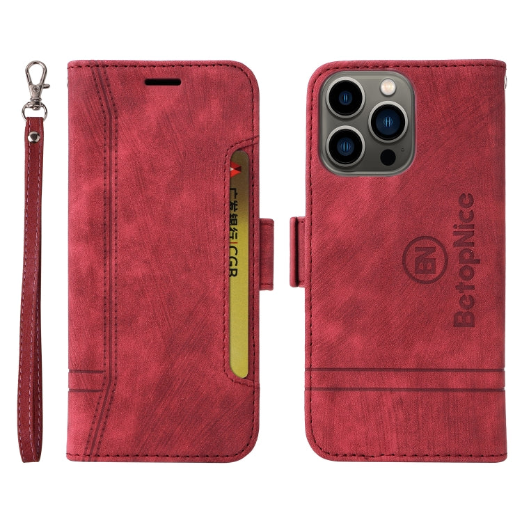 For iPhone 13 Pro BETOPNICE Dual-side Buckle Leather Phone Case(Red) - HoMEdemic™ 