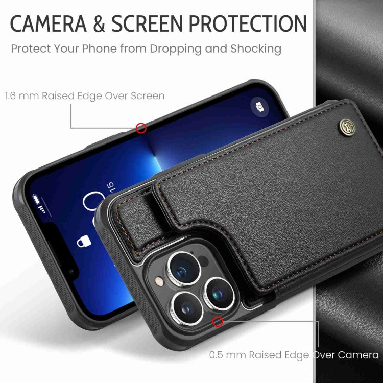 For iPhone 13 Pro CaseMe C22 Card Slots Holder RFID Anti-theft Phone Case(Black) - HoMEdemic™ 