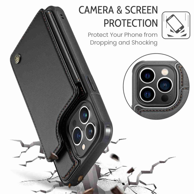 For iPhone 13 Pro CaseMe C22 Card Slots Holder RFID Anti-theft Phone Case(Black) - HoMEdemic™ 