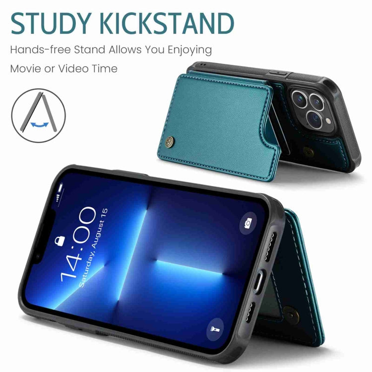 For iPhone 13 Pro CaseMe C22 Card Slots Holder RFID Anti-theft Phone Case(Blue Green) - HoMEdemic™ 