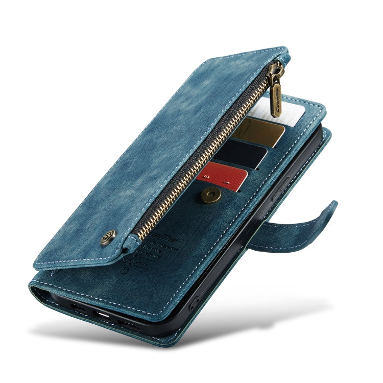 For iPhone 13 Pro CaseMe-C30 PU + TPU Multifunctional Horizontal Flip Leather Case with Holder & Card Slot & Wallet & Zipper Pocket (Blue) - HoMEdemic™ 
