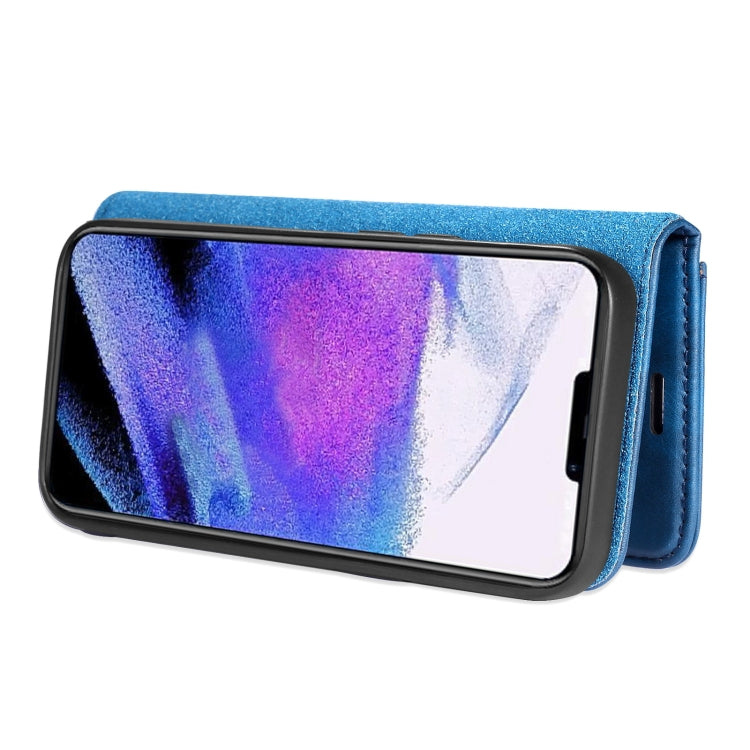 For iPhone 13 Pro DG.MING Crazy Horse Texture Flip Detachable Magnetic Leather Case with Holder & Card Slots & Wallet (Blue) - HoMEdemic™ 
