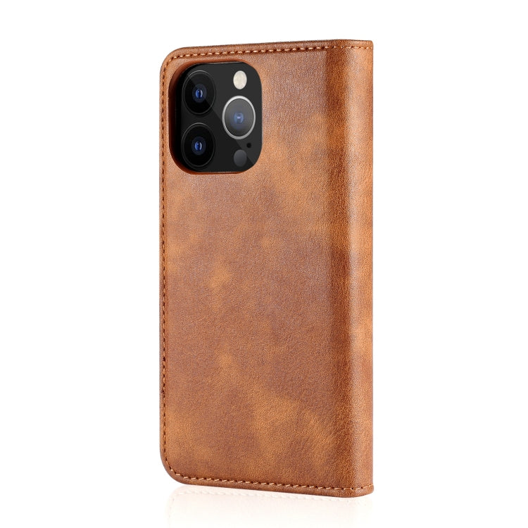 For iPhone 13 Pro DG.MING Crazy Horse Texture Flip Detachable Magnetic Leather Case with Holder & Card Slots & Wallet (Brown) - HoMEdemic™ 
