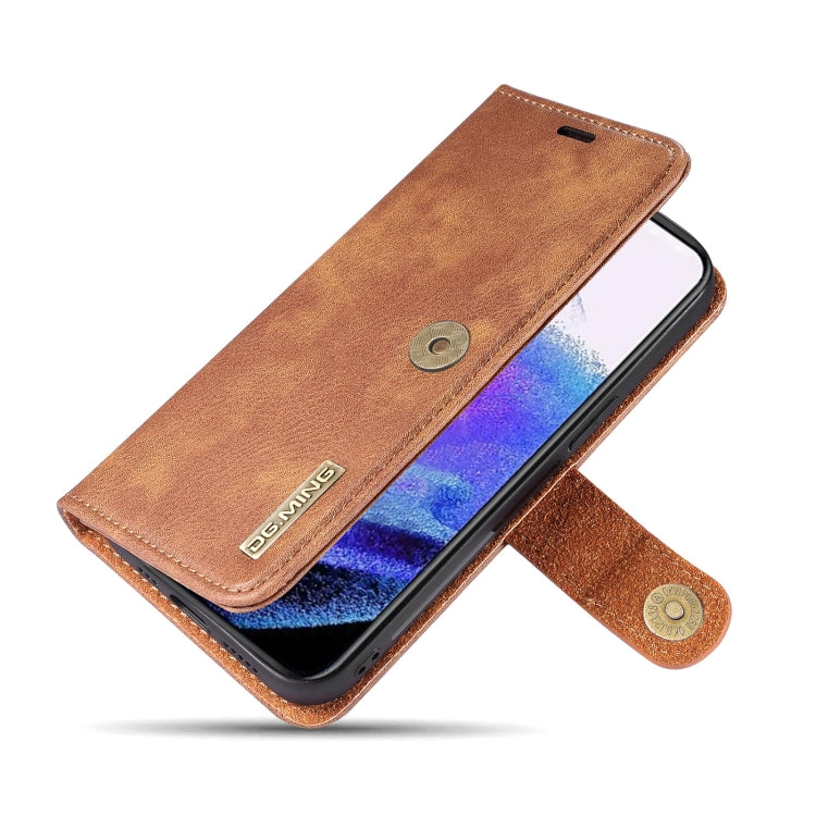 For iPhone 13 Pro DG.MING Crazy Horse Texture Flip Detachable Magnetic Leather Case with Holder & Card Slots & Wallet (Brown) - HoMEdemic™ 