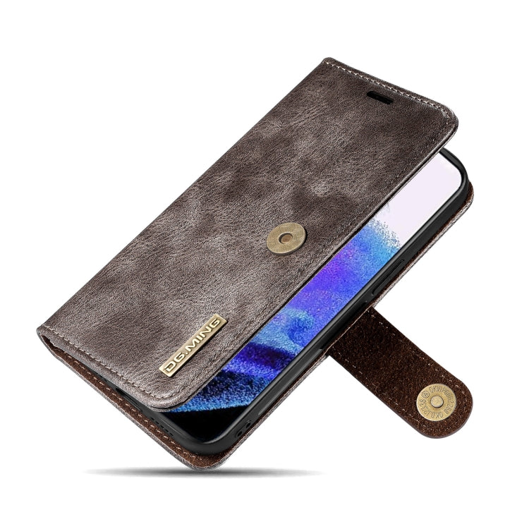 For iPhone 13 Pro DG.MING Crazy Horse Texture Flip Detachable Magnetic Leather Case with Holder & Card Slots & Wallet (Grey) - HoMEdemic™ 