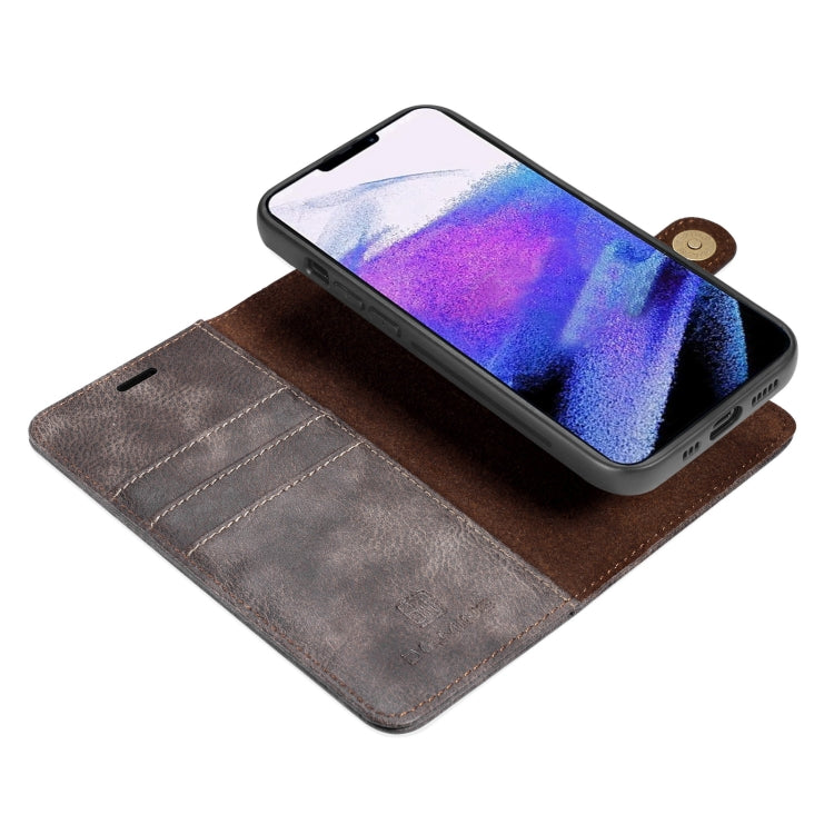 For iPhone 13 Pro DG.MING Crazy Horse Texture Flip Detachable Magnetic Leather Case with Holder & Card Slots & Wallet (Grey) - HoMEdemic™ 